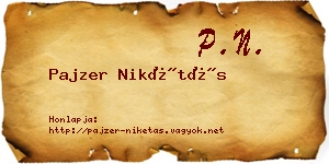 Pajzer Nikétás névjegykártya